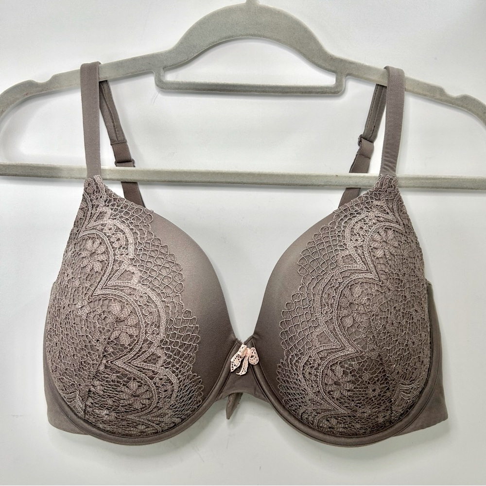 Victoria's Secret Body By Victoria Lined Perfect Coverage Taupe Brown Bra 36DDD